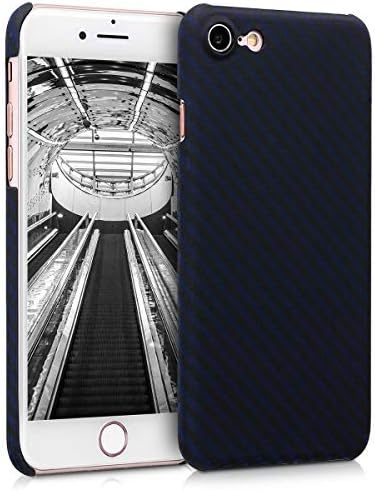 kalibri Case for Apple iPhone 7/8 / SE (2020) - Strong Solid Aramid Fiber Body Armor Protective Hard Back Cover - Dark Blue Matte