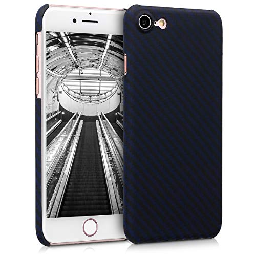 kalibri Case for Apple iPhone 7/8 / SE (2020) - Strong Solid Aramid Fiber Body Armor Protective Hard Back Cover - Dark Blue Matte