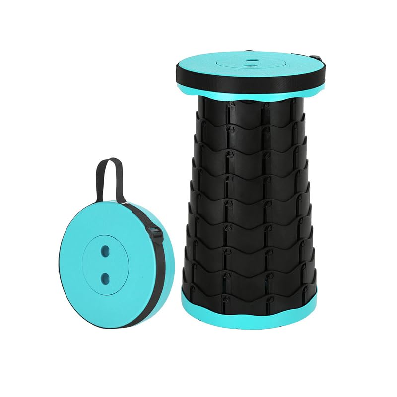 Ieron Telescopic Portable Stool, Lightweight Foldable Stool, Adjustable Height Collapsible Stools for Adults Camping, Fishing And Hiking (Lime Green)