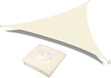 HEYOMART Sun Shade Sail 5x5x5mm Triangle Cream White 98% UV Block