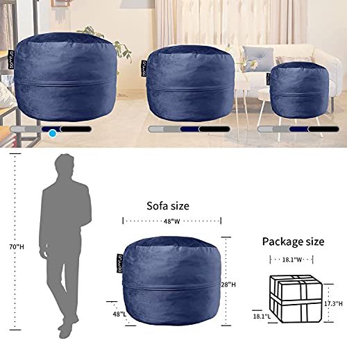 ANUWAA Bean Bag Chair, 4 Foot Memory Foam Bean Bag for Adults, Big Sofa