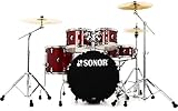 Sonor AQX Studio 5-piece Complete Drum Set - Red