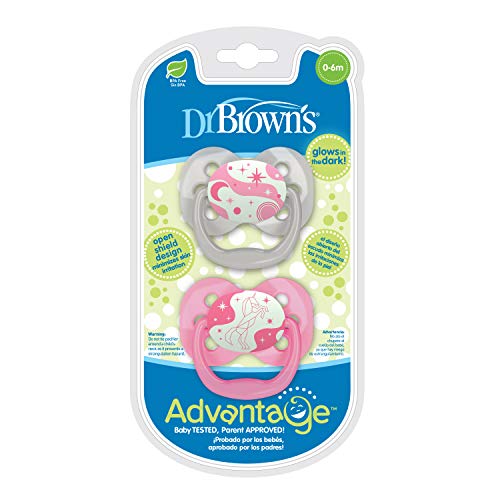 Dr. Brown's Advantage Baby Pacifiers, GlowinTheDark, 06 Month