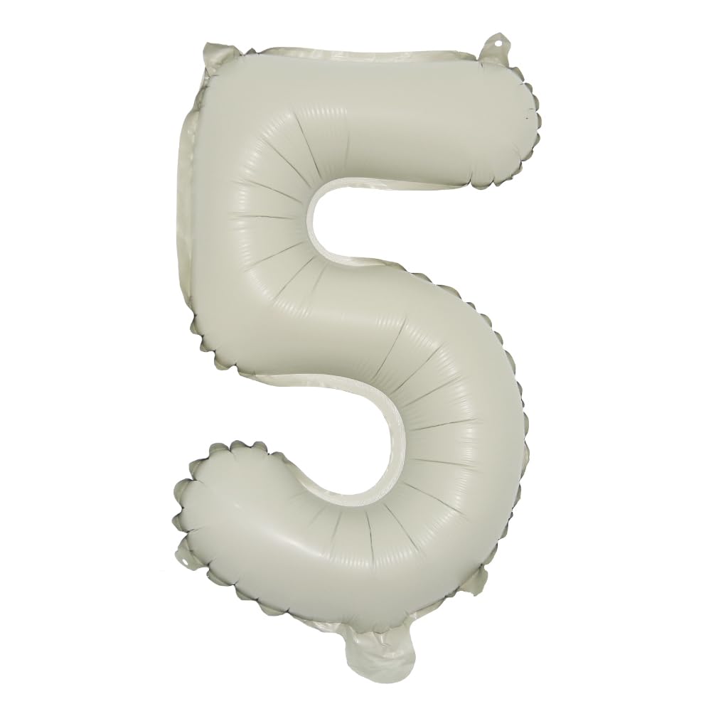 Photo 1 of 16 inch Cream Letter A to Z Alphabet Number 0-9 Foil Balloons Letter Birthday Party Wedding Decoration event & party supplies birthday balloons (16 inch Cream 5)