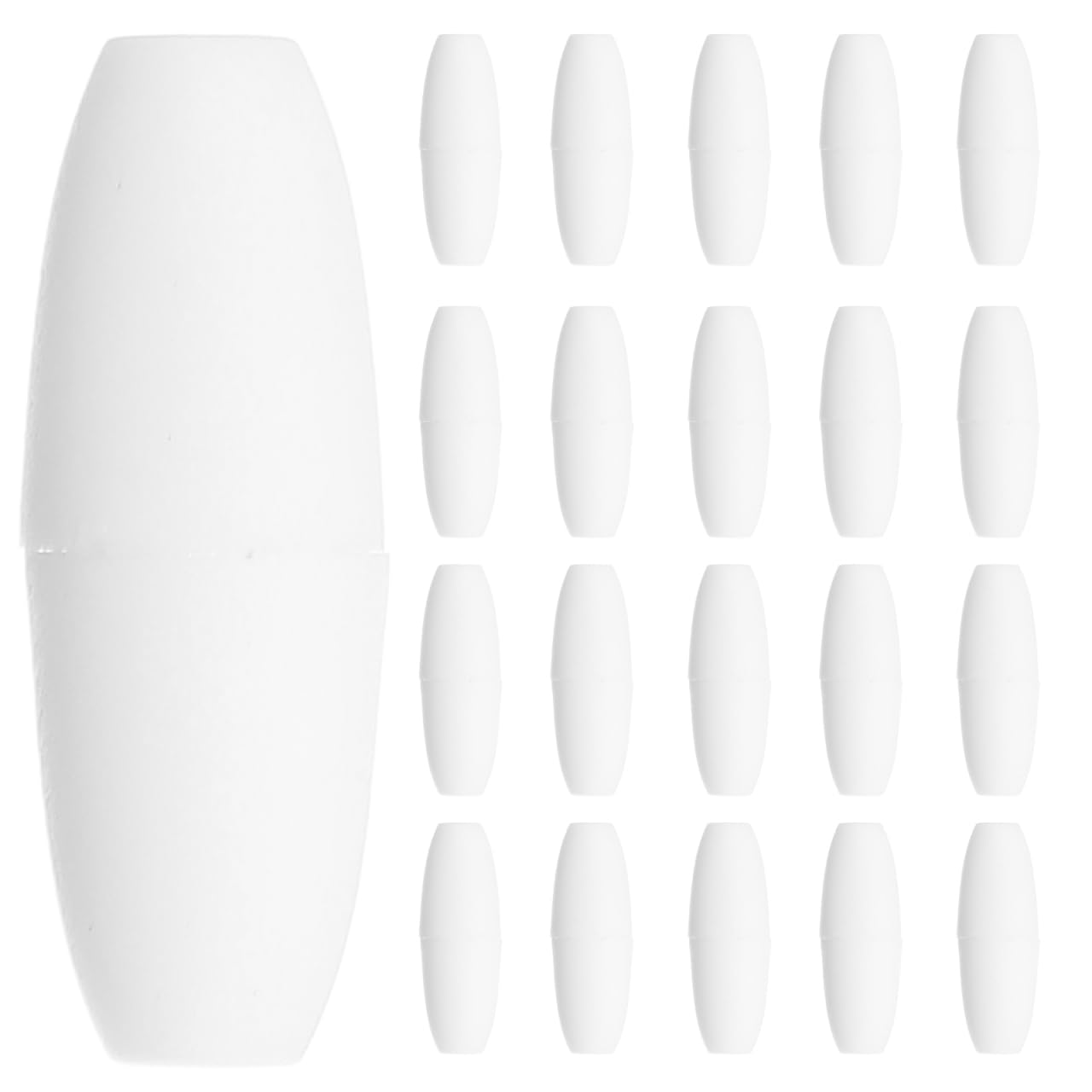 EXCEART 50Pcs Plastic Breakaway Safety Clasps Bead Barrel Connectors for Necklace, Bracelet, Lanyard DIY Craft, White