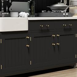 Haliwu 10 Pack Black Cabinet Pulls, Black&Gold