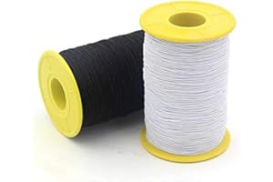 Aura Naturel 2 PCS 0.5mm White and Black Elastic Thread 547 Yard