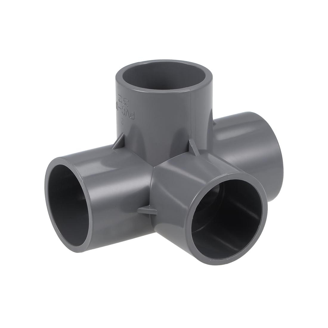 sourcing map 4-Way Elbow PVC Pipe Fitting Furniture Grade 32mm Size Tee Corner Fittings Gray 10Pcs