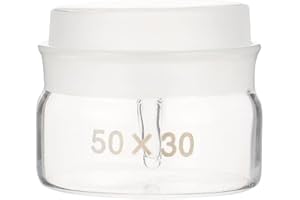 Hemobllo Glass Weighing Jar with Lid for Precision Weighing, Static-free Synthetic Material, round Shape