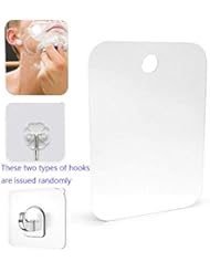 XoYo-Large Fogless Shower Mirror ï¼ˆ11inX7.48inï¼‰, Includes 1 Adhesive Hooks, Anit-Fog Shower Mirror, shower makeup shave mirror, Frameless Shower Mirror, Wall Hanging Mirror (Large, 1 Pack)
