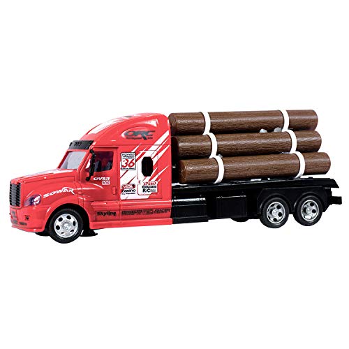 Liberty Imports RC Remote Control Big Rig Logging Semi Truck Transport