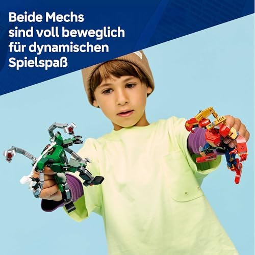 | Mech-Duell: Spider-Man vs. Doc Ock - Superhelden Spielzeug mit 2 Actionfiguren, 3 Minifiguren, Shootern - Konstruktionsspielzeug für Kinder - Geschenk für Jungen ab 6 Jahren und Mädchen - 76338