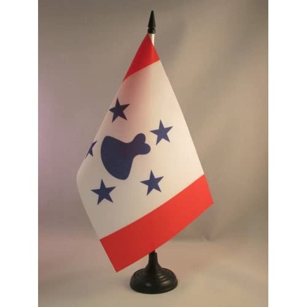 AZ FLAG Tubuai Table Flag 5'' x 8'' - Tubuai Office Decoration 100% Polyester 21 x 14 cm - Mini Desk Flag with Pole and Black Plastic Base