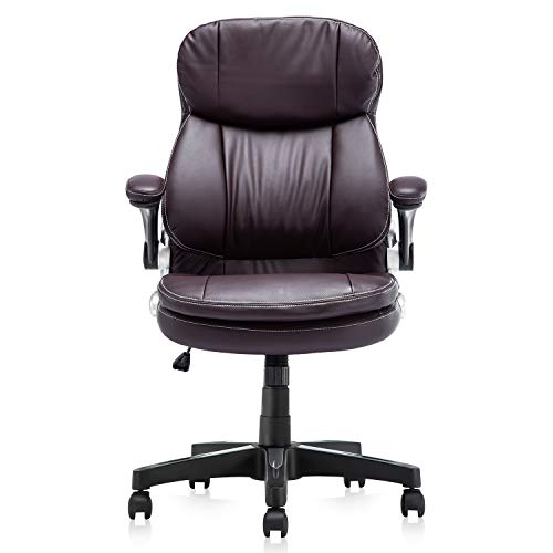 KERMS High Back PU Leather Executive Office Chair, Adjustable Recline