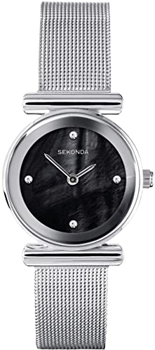 Sekonda Ladies Analogue Quartz Watch with Black Dial and Milanese Strap Watch 40345