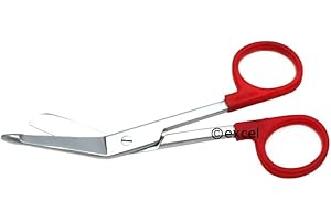 Lister Bandage Scissors 5.5" Plastic Rings Assorted Colors | Medixplus (Red)