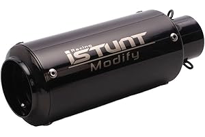 ISTUNT YOSAYUSA Universal Motorcycle Muffler Silencer 2'' Inlet Slip On Exhaust Muffler Pipe With Removable DB Killer (245mm), 89y