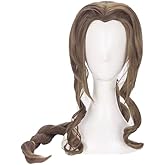 PWEINCY 27 Inch Brown Long Curly Cosplay Wig Hair for Women Halloween Party