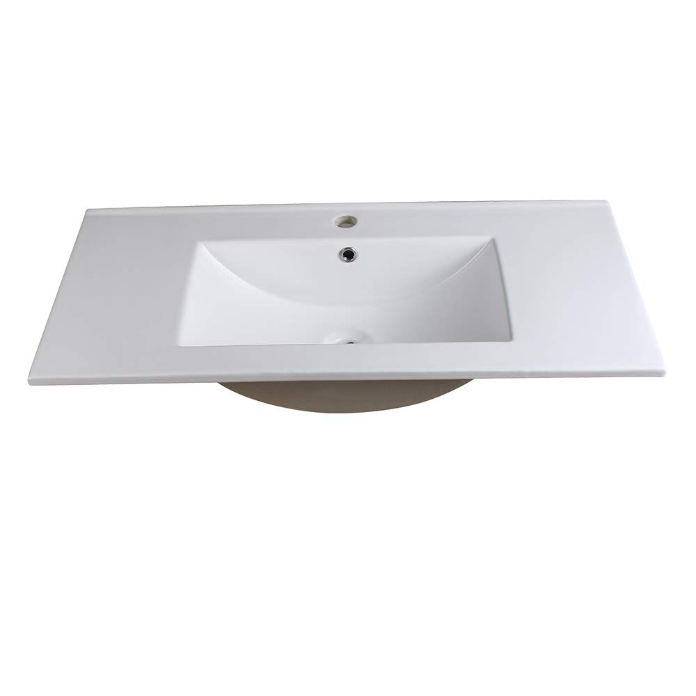 Fresca Torino 36" White Integrated Sink with Countertop