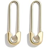 ONLYJUMP Minimalist Safety Pin Earrings for Women Lock Shape Hoop Dangle Drop Earrings Cartilage Sterling Silver Big Hoop Earrings Geometri Huggie Hoop Earrings Statement Jewelry Gifts