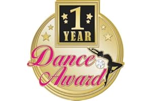 CROWN AWARDS 1.18"x1.25" Dance Award Pins, Dance Pins Great 1 Year Dance Award Pins for Dancers Gold