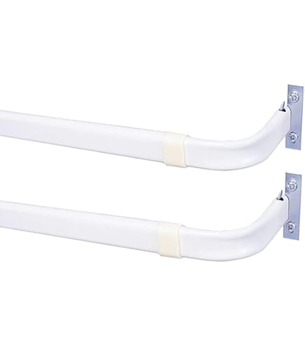 Rod Desyne KBX3048 Lockseam Curtain Rod, 48 To 84 Inch Adjustable White Rod For Valances & Rod Pocket Curtains