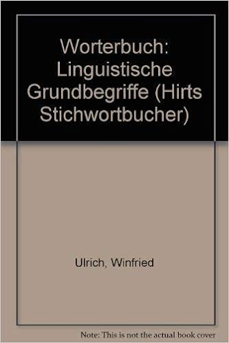 Linguistische Grundbegriffe Worterbuch Amazon De Ulrich Winfried Bucher