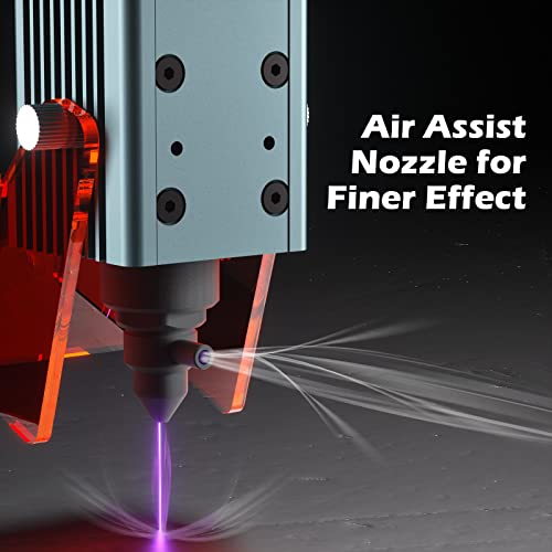 Genmitsu 10W Compressed Spot Laser Module with Air Assist Nozzle, 0.08mm*0.05mm Laser Spot, for 3020-PRO Ultra, 3030-PROVer MAX, 4040-PRO, 4040-PRO MAX, PROVerXL 4030 V2, PROVerXL 6050 Plus CNC Router
