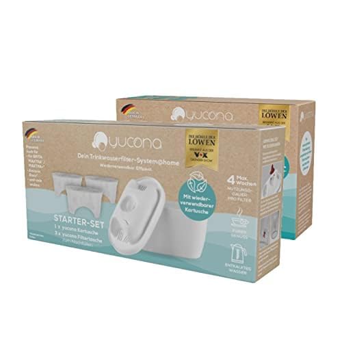 Yucon Water Filter Starter kit for 6 Months, All Common Filter jug Systems | Reusable Water Filter Cartridge, 96% Plastic Saving, Activated Carbon Made from Coconut Shells | Made in Germany