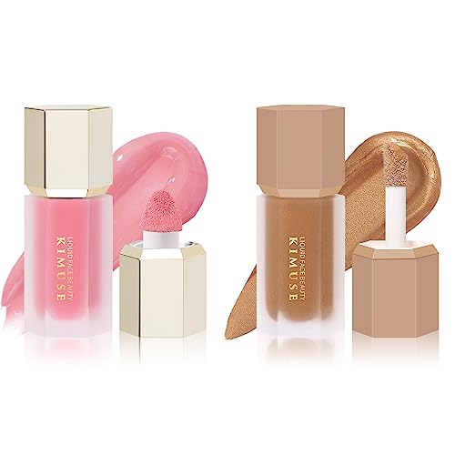 KIMUSE Soft Cream Blush for Cheeks & Liquid Contour Stick, Weightless