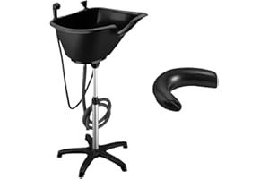 DOMPEL Bundle Wash Unit | Portable Shampoo Bowl | Shampoo Bowl For Sink For Home | Incl. Drain, Faucet Hose & Headrest | Portable Hair Washing Sink | aluminum base. (Lightweight) (Aluminum)