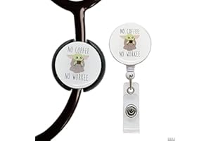 ROFLYER Stethoscope Tag,Steth ID Tag,Nurse Doctor Stethoscope ID Tag and Retractable Badge Reels Set, Stethoscope Charms Accessories and Badge Holder,Set of 2