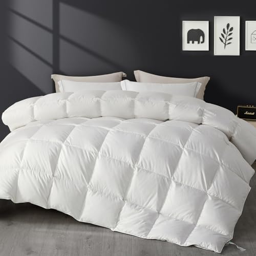 Saphreas Daunendecke Ganzjahres Für Allergiker, Baumwollgewebe Mit Daunen &Amp; Federn Füllung, Oeko-Tex, Rds Zertifiziert Für Tierwohl Weiße Bettdecke 155X220 Cm