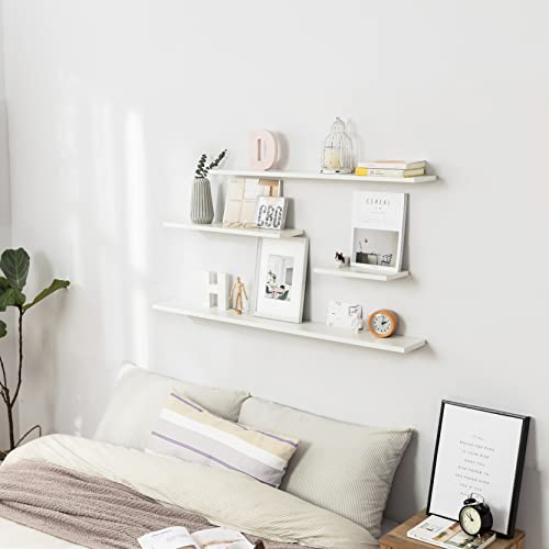 Long Floating Shelf 36 Inch White Floating Shelf for Wall, Durable