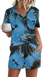 RUBZOOF Womens Tie Dye Pajama Sets Casual Summer