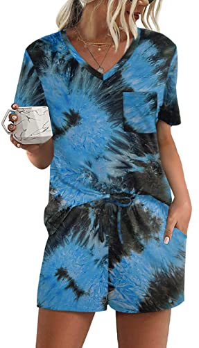 RUBZOOF Womens Tie Dye Pajama Sets Casual Summer