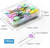 HXC 100 Piece Button Sewing Pins Set Glass Head Safety Dressmaking Craft view 2