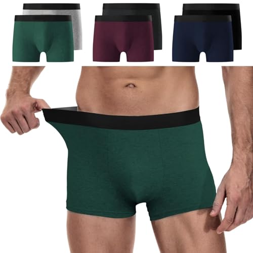 YouShow Mens Boxers Shorts Multipack 6 Pack - Cotton Boxers for Men Underwear Trunks Retro Mens Underpants Tagless Anti Chafing