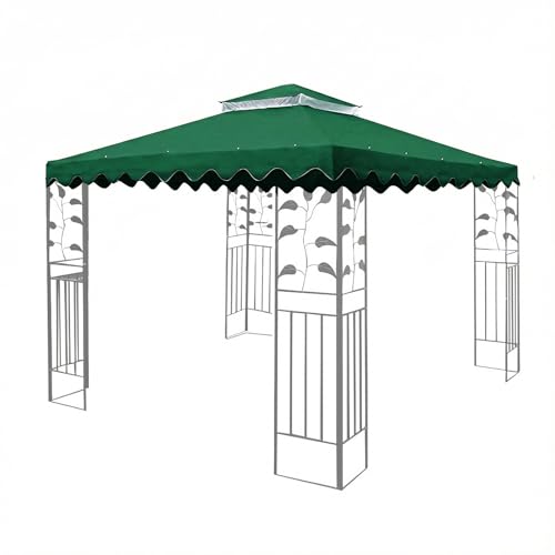OKYUK Replacement Gazebo Roof with Breathable Mesh, UV Resistant, Stable Double Roof Construction, Waterproof, Includes Drainage Holes, Ideal for Garden Gazebos