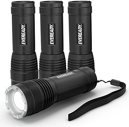 EVEREADY LED Tactical Flashlight, IPX4 Water Resistant EDC Flashlight, Rugged and Vibrant for Out of doors Exercise, Zoomable, 3 Mild Modes