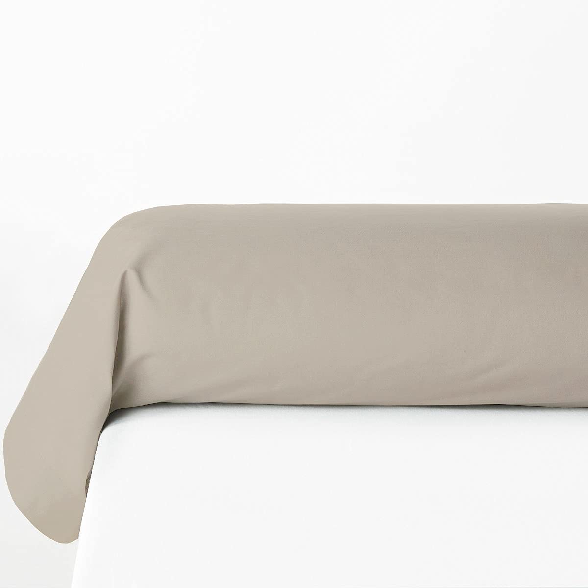 Set of 2 Pillow Cases 100% Cotton Beige Ivory 85 x 185 cm