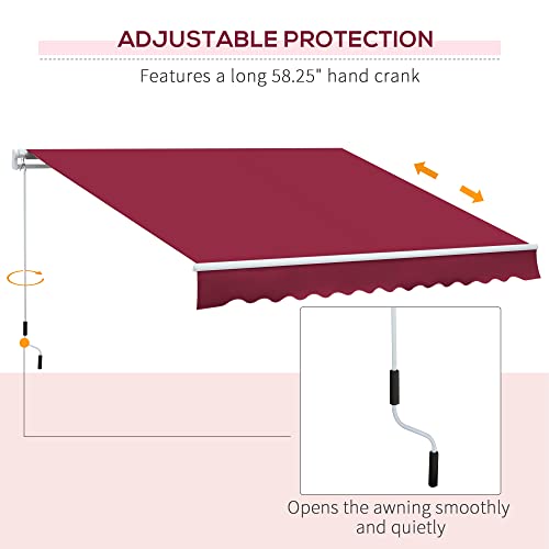 Outsunny 12' x 8' Retractable Awning Patio Awnings Sun Shade Shelter