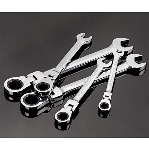 19mm Wrench Flexible Ratchet Wrench Set 6-32mm - Gear Ring Ratcheting Spanner With Flex Head C 463898 - Foto 4