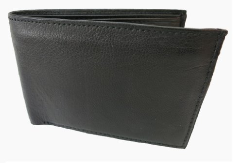 RFID Bi-Fold Leather Wallet # RFID1160 by Marshal Wallet - Black