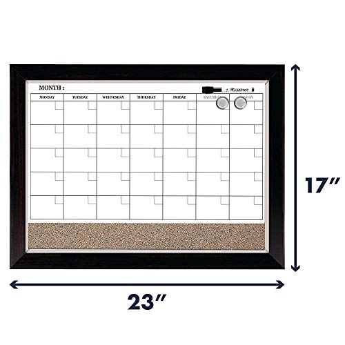 Quartet Whiteboard Calendar & Corkboard, White Board & Cork