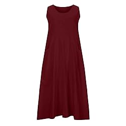 Women's Summer Cotton Linen Long Dress Sleeveless