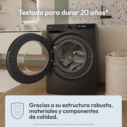 ProWash 500 BR 49SBL8G-S, Lavadora 9 KG, 1400 RPM, Display Digital, Conectividad WIFI, 16 Ciclos, Motor Inverter, Inicio Diferido 24H, Bloqueo Infantil, Tambor 52,5cm, 72 DB, Antracita