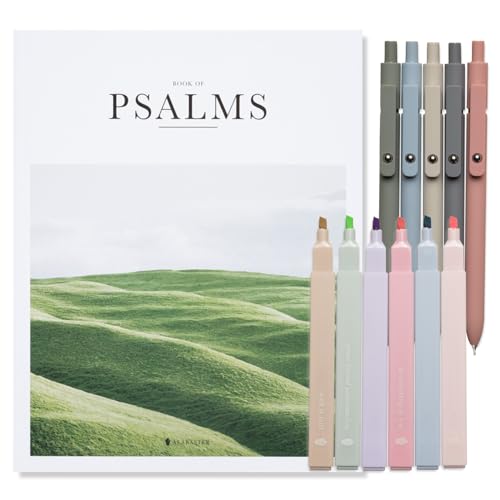 Alabaster Bibles - Book of Psalms, Pastel Pens, and Highlighter Bundle