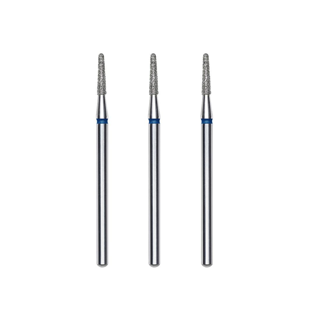 STALEKS PRO Set of 3 Diamond Nail Drill Bits, 8 x 1.8 mm, Rounded Tip Shape (Medium Grit), (FA70B018/8)