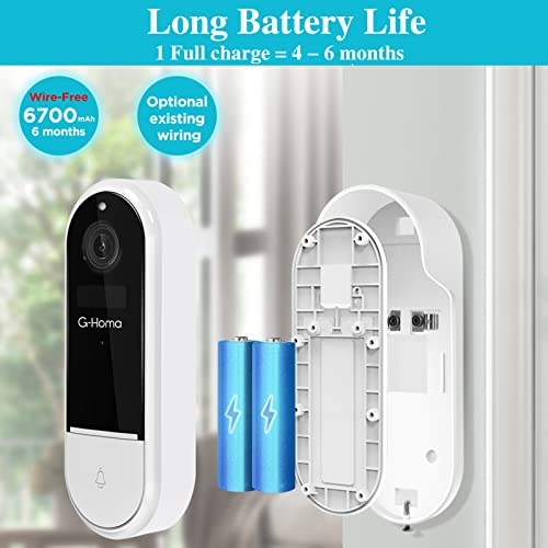 GHoma Wireless Video Doorbell Camera, 2.4GHz WiFi Camera Doorbell with